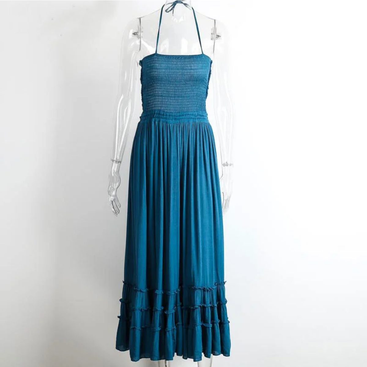 Summer Vacation Long Bare back Cotton Sexy Beach Dress