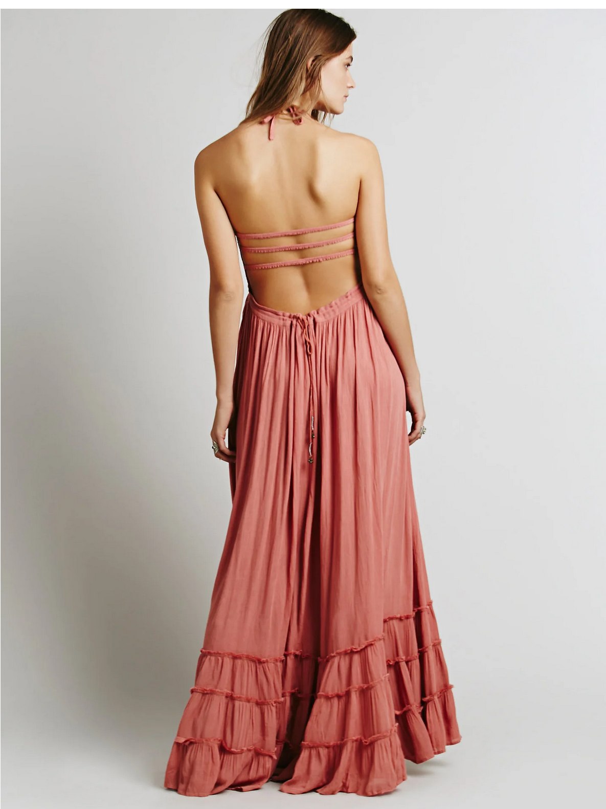 Summer Vacation Long Bare back Cotton Sexy Beach Dress