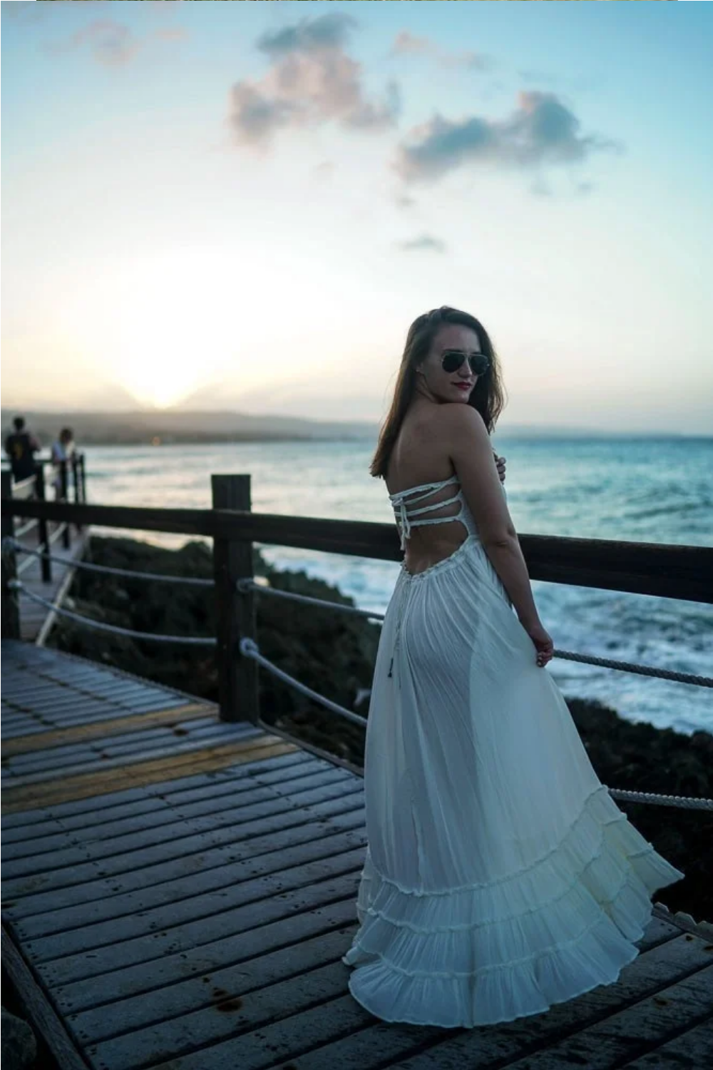 Summer Vacation Long Bare back Cotton Sexy Beach Dress