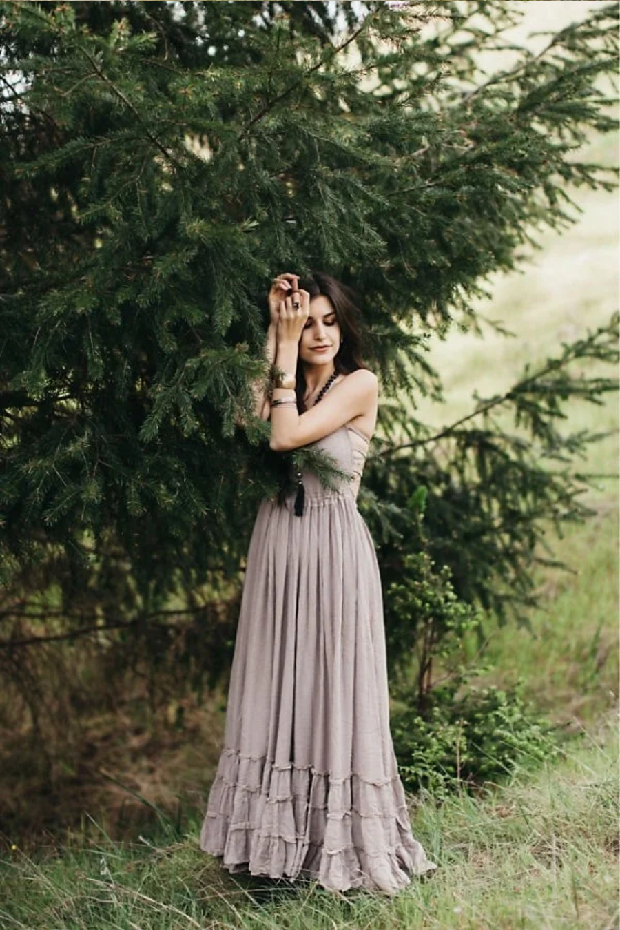 Summer Vacation Long Bare back Cotton Sexy Beach Dress