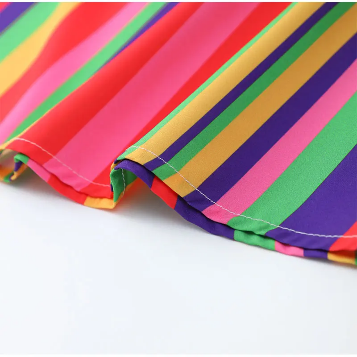 Colorful Stripe V-neck Halter  Sleeveless  Backless High Wasit Maxi Dresses