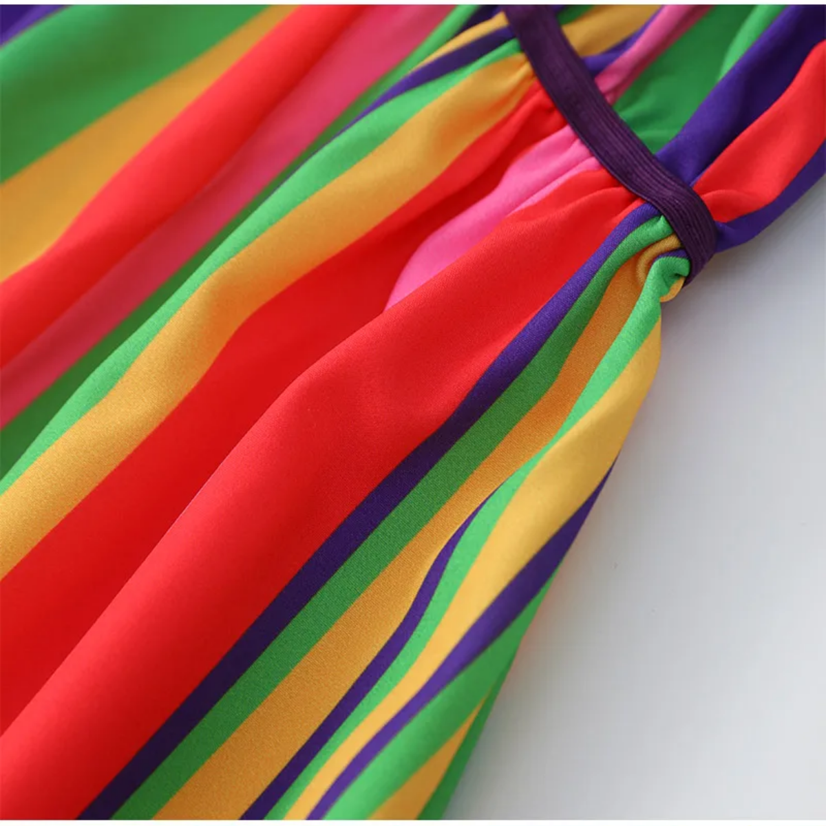 Colorful Stripe V-neck Halter  Sleeveless  Backless High Wasit Maxi Dresses