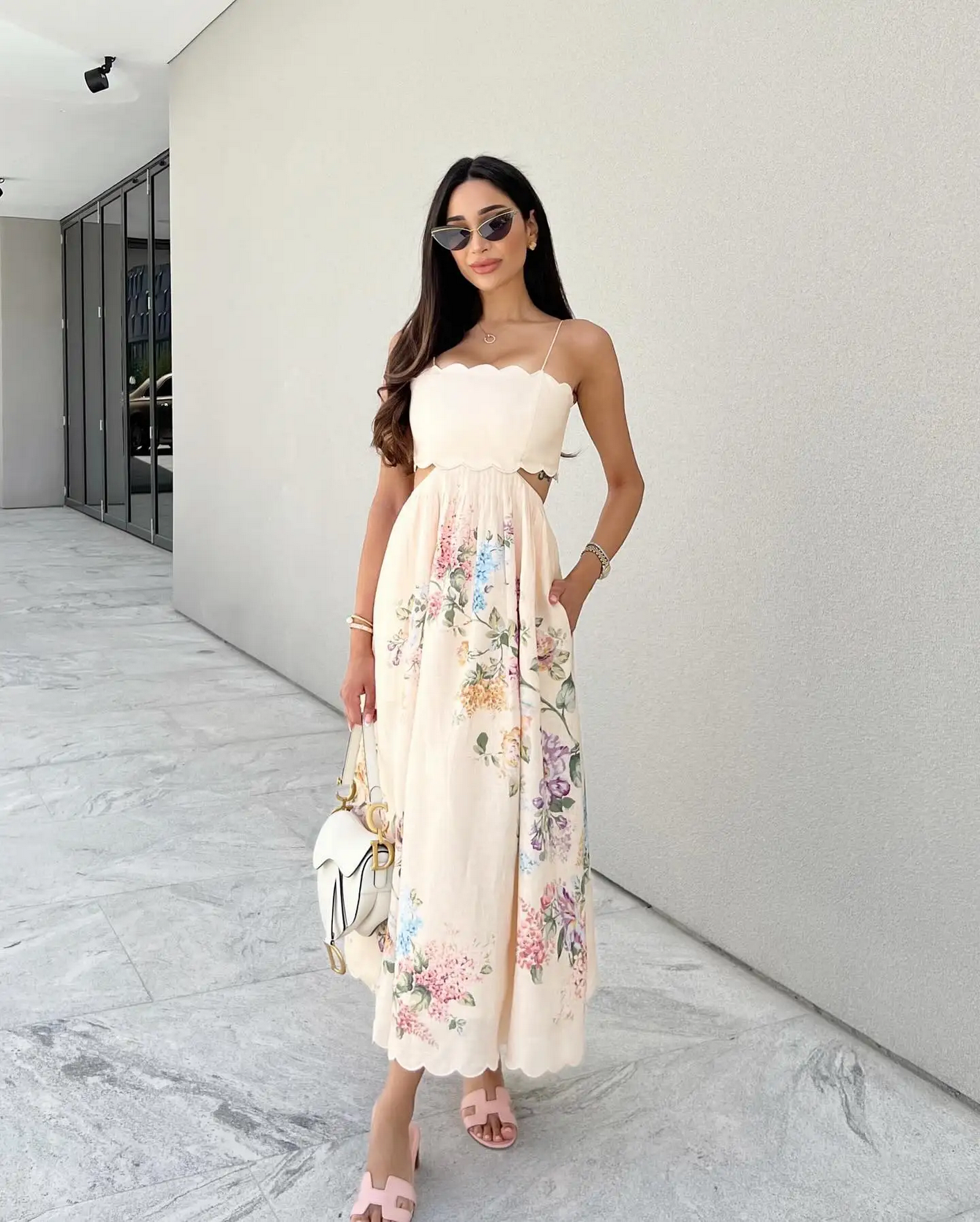 Floral Printed Hollow Out Backless Lace Up Off Shoulder Strapless Midi Dresses