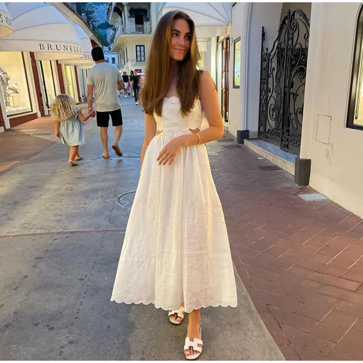 Floral Printed Hollow Out Backless Lace Up Off Shoulder Strapless Midi Dresses