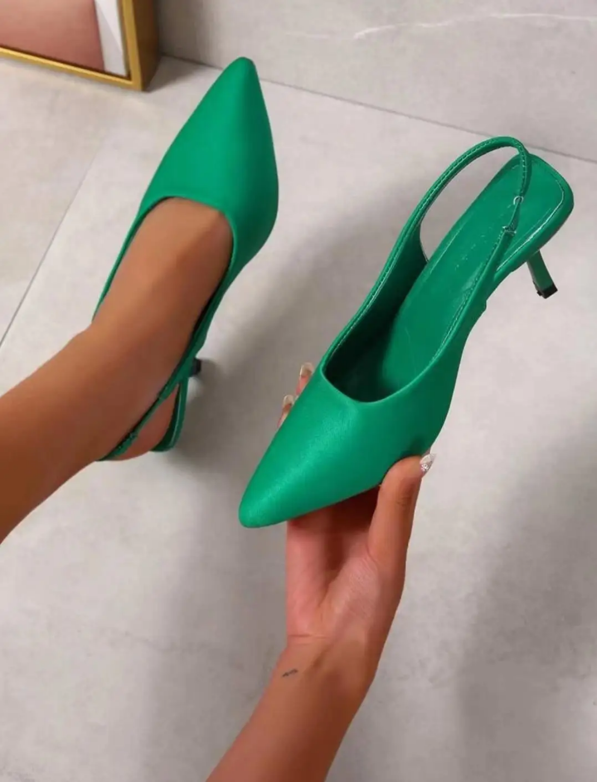Fashion Elegant Women High Heels Slingback Mules