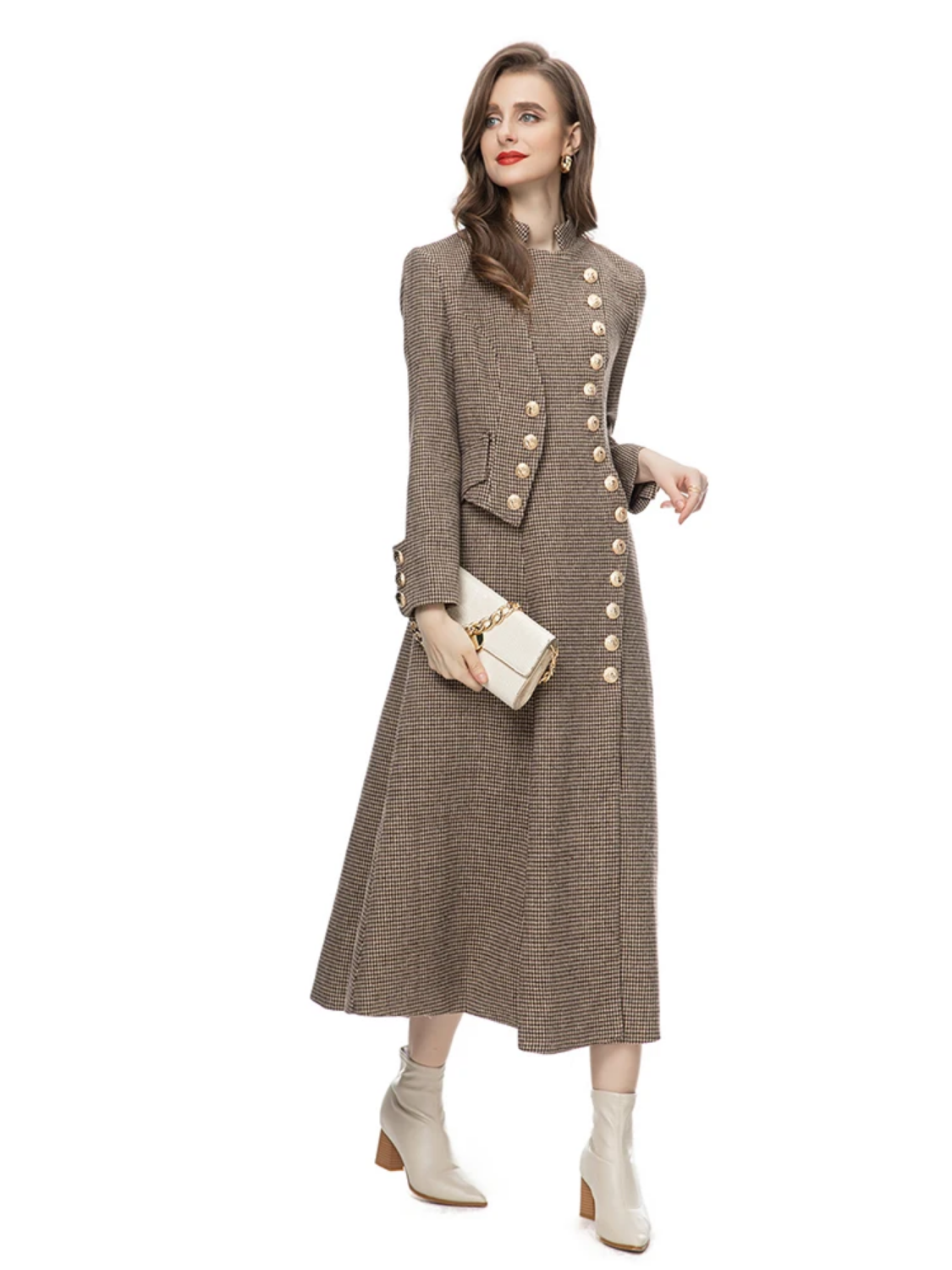 Autumn and Winter CasualSingle-breasted Long Sleeve Solid Color Coat