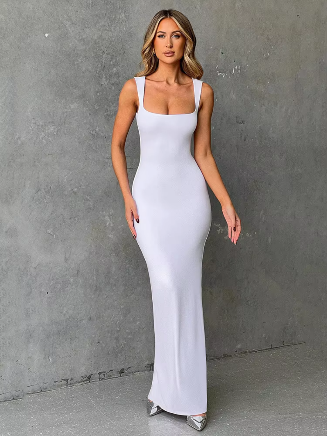 Sexy Sleeveless Square Neck Bodycon Dress
