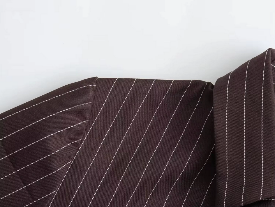 High Street Chic Striped Cropped Long Sleeve Tie Sexy Blouse