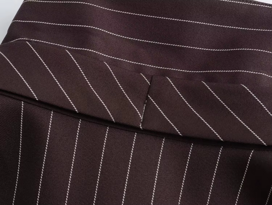 High Street Chic Striped Cropped Long Sleeve Tie Sexy Blouse