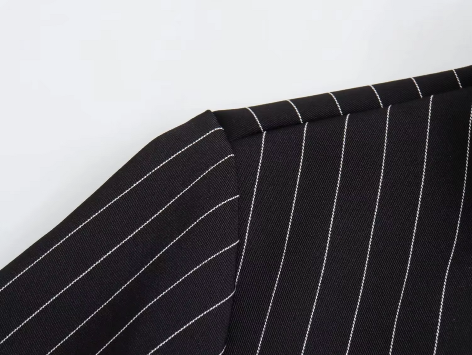 High Street Chic Striped Cropped Long Sleeve Tie Sexy Blouse