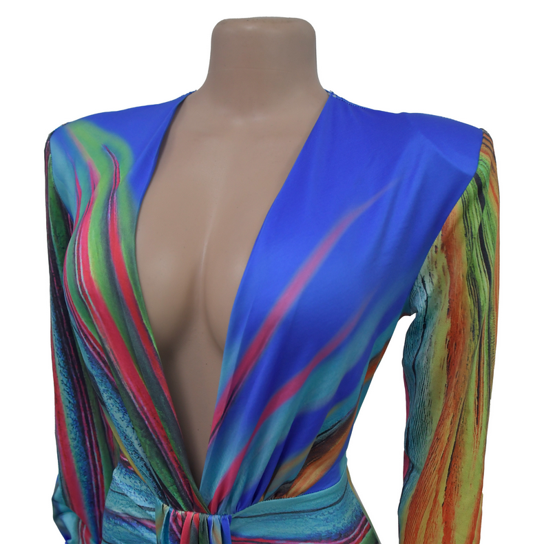 Summer Holiday Full Sleeve V-Neck Long Maxi Dress