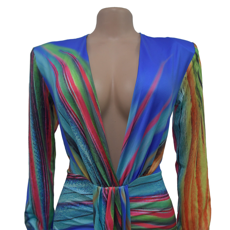 Summer Holiday Full Sleeve V-Neck Long Maxi Dress