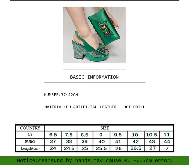 Fashionable Top Italian Design Elegant Bowknot Rhinestone Clutch Bag and Platform Chunky High Heel Sandals