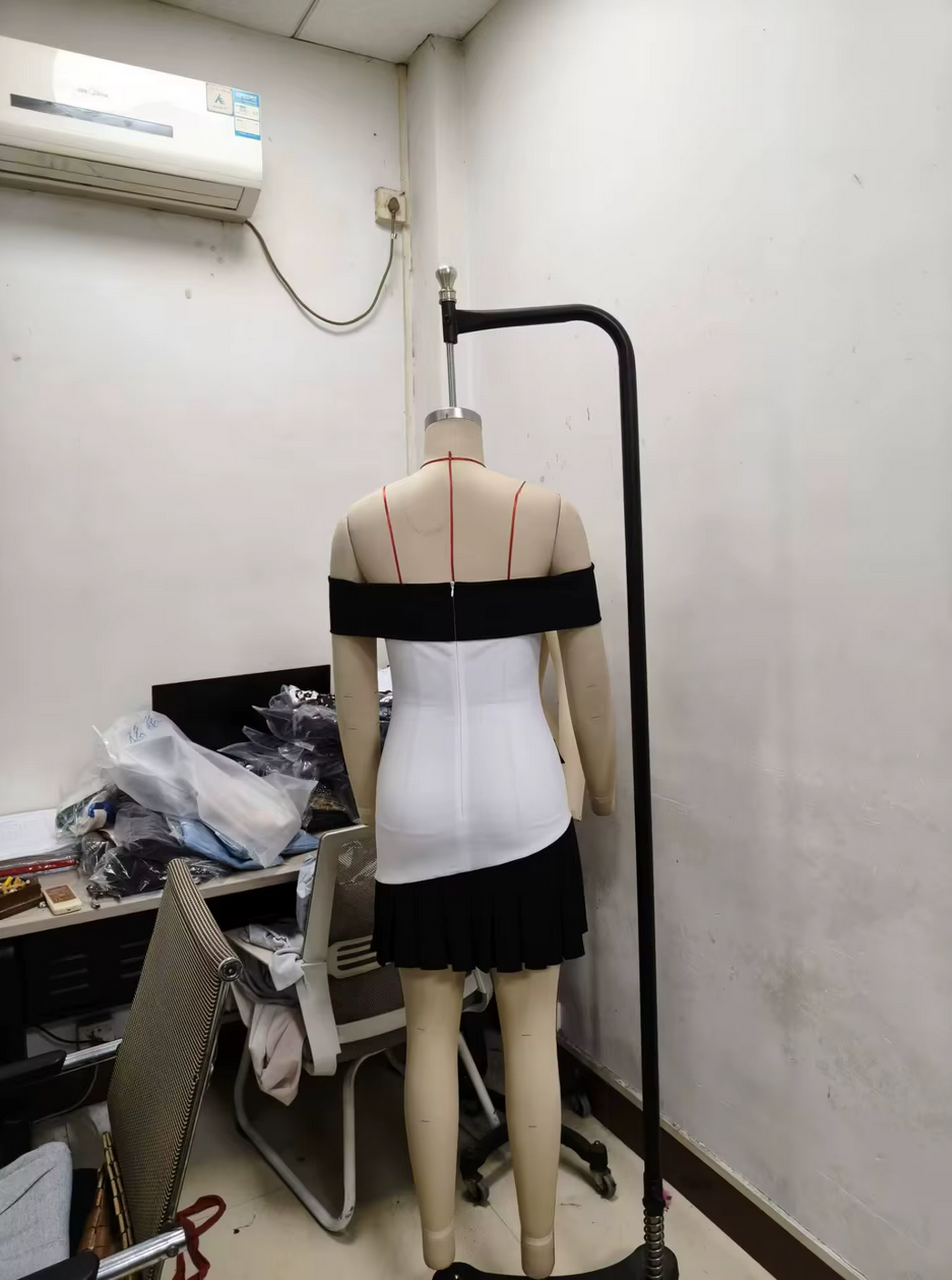 Slash Neck Bodycon Pleated Sexy Mini Dress