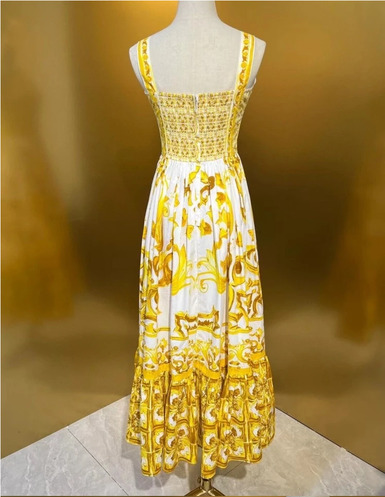 Runway Summer Holiday Spaghetti Strap V Neck Backless Maxi Dress