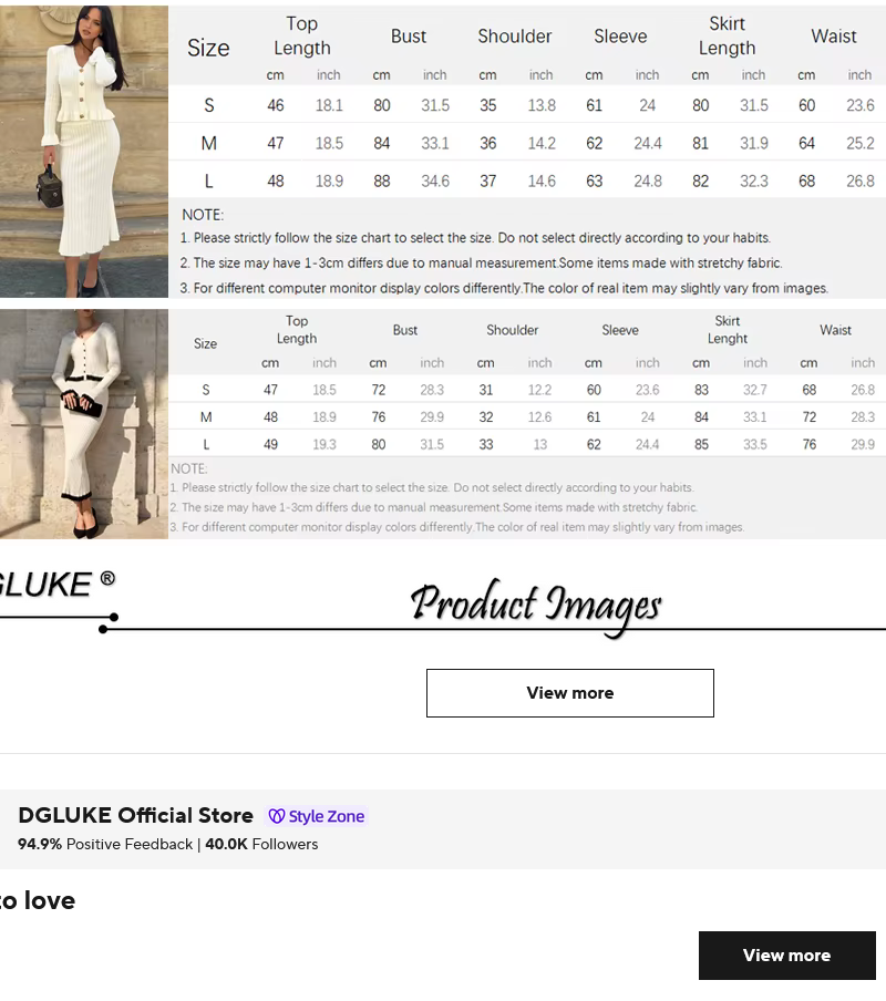 Long Sleeve Top And Long Skirt Set 2 Piece Elegant Outfits