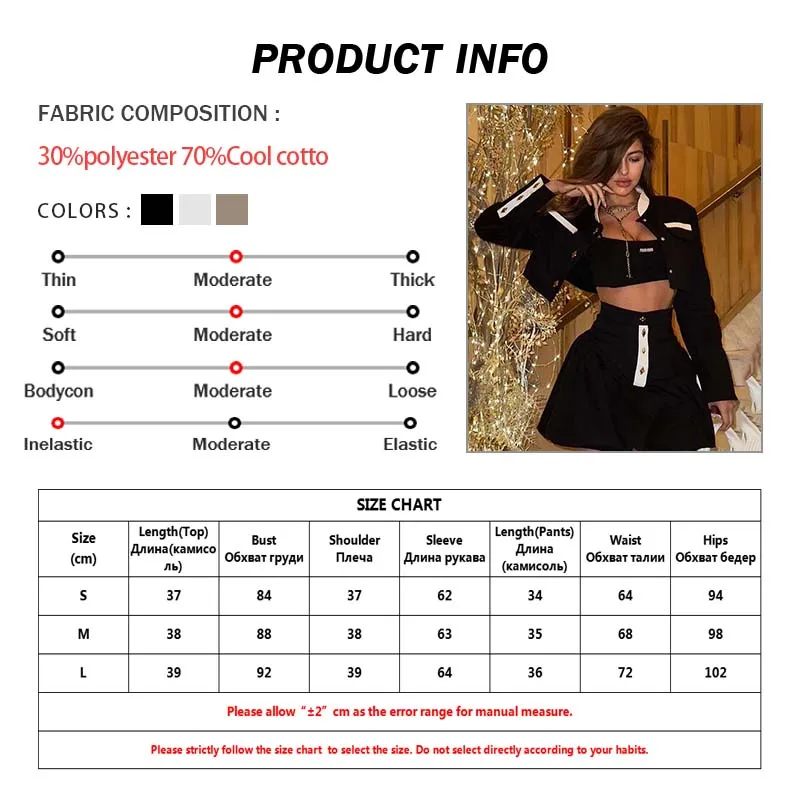 Casual Long Sleeve Button Pockets Crop Shirts + High Waist Mini Skirt Set