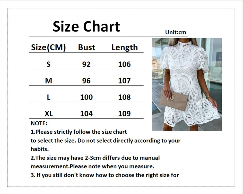 Summer Short Sleeve Hollow Out Short Dress
