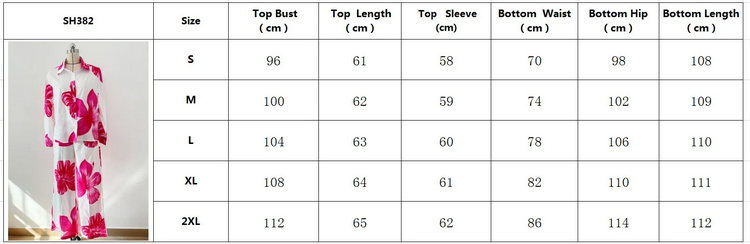Floral Fashion Printed Shirt Spring Autumn Wide Leg Pants Two-piece Set
