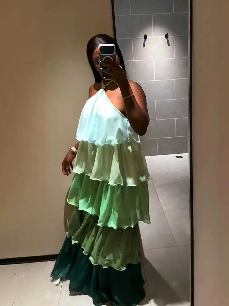 Summer Tiered Halter Beach Dress