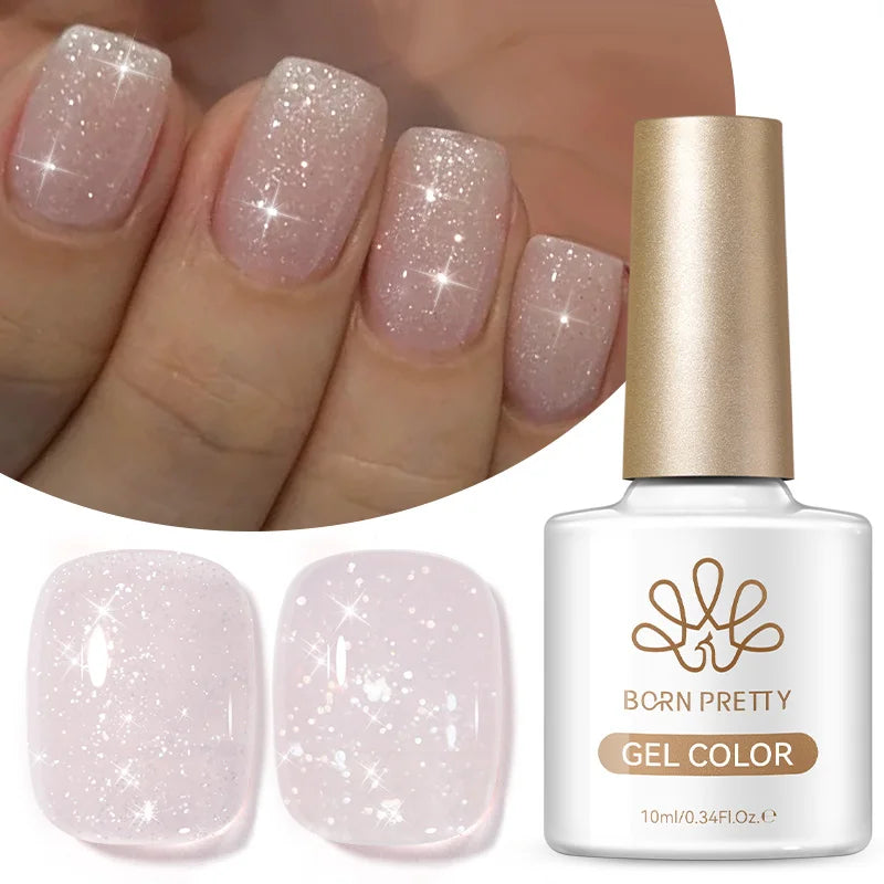 Galactic Pink Gel Polish Reflective Glitter 10ml Sparking Glitter Ultra Shine Soak Off UV/LED Nail Art Manicure