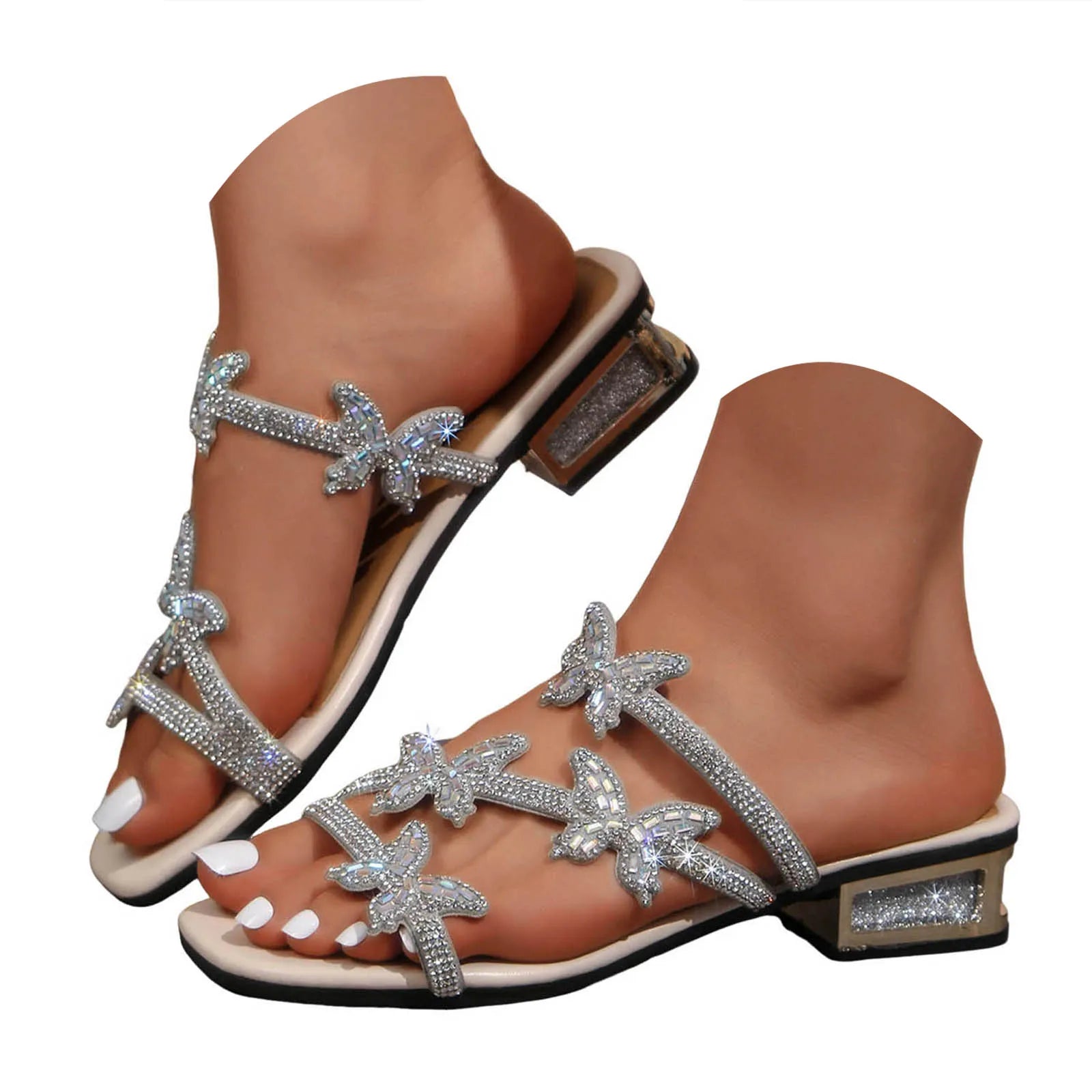 ✨ Women’s Rhinestone Bow Sandals