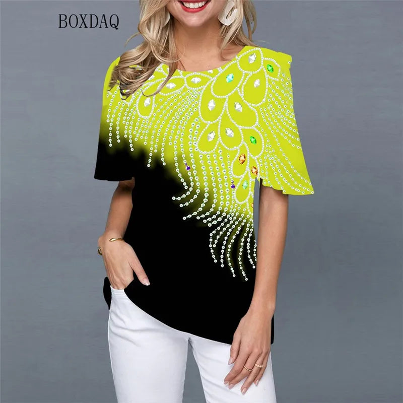 Fashion 3D Print Summer Street Style T‑Shirt