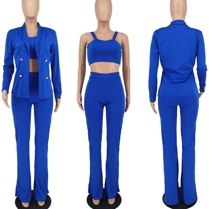 Elegant Office 3 Piece Women Suit Blazer and Pant Suits