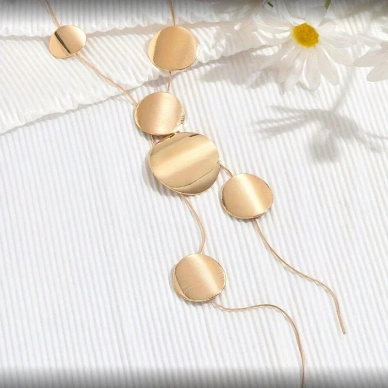 Large Round Piece Long Necklace