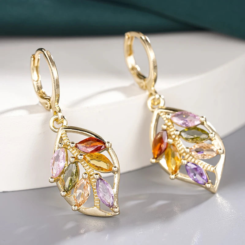 Brilliant Leaves Drop Earrings