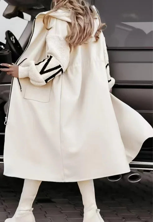 Fashion Oversized Winter Hooded Patchwork Coat