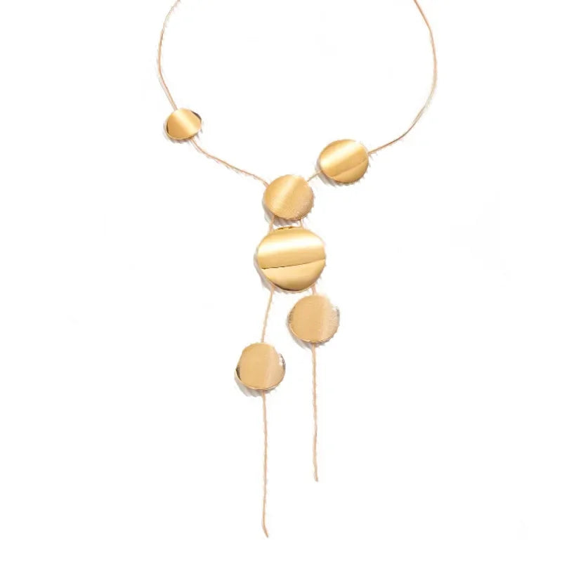 Large Round Piece Long Necklace