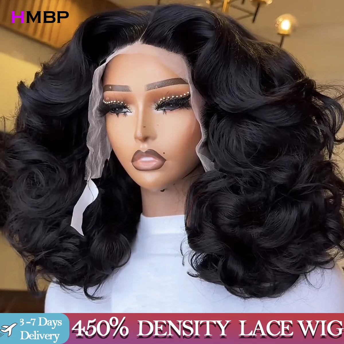 High Density 425g Loose Deep Wave 360 Hd Transparent Lace Full Frontal Wig