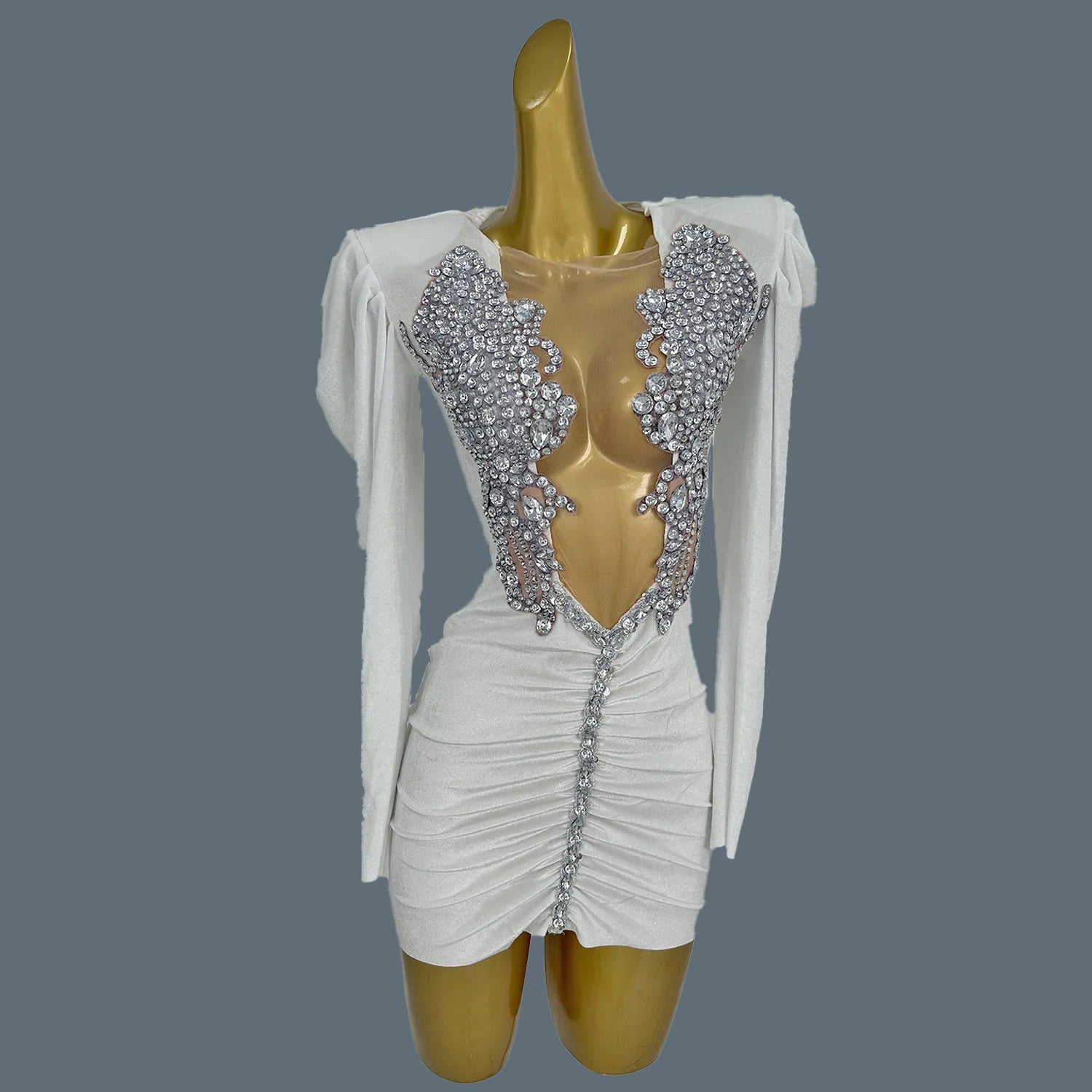 Luxury Sparkly Crystals Short Dress