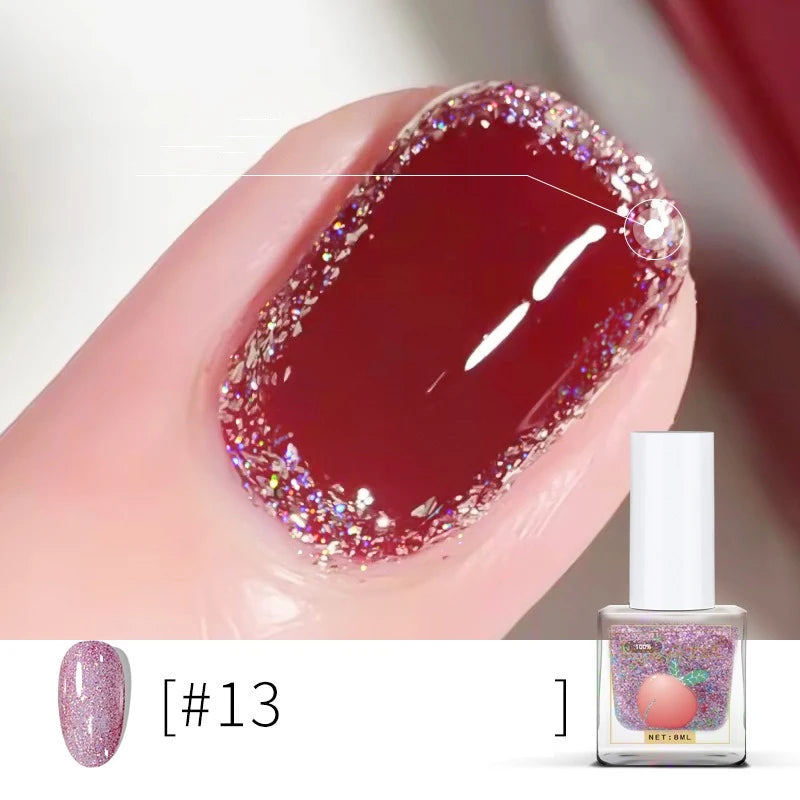 Water-Based Peel-Off Shiny Top Coat – No UV Lamp, Long-Lasting, Gentle Natural Nail Care