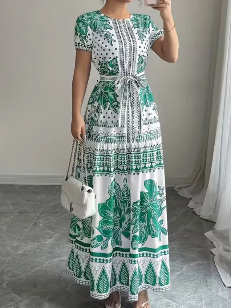 Boho Holiday Print Maxi Dress