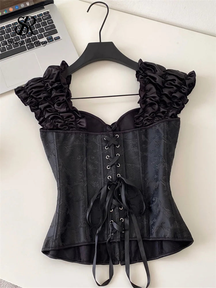 Elegant Puff Sleeve Corset Camisole