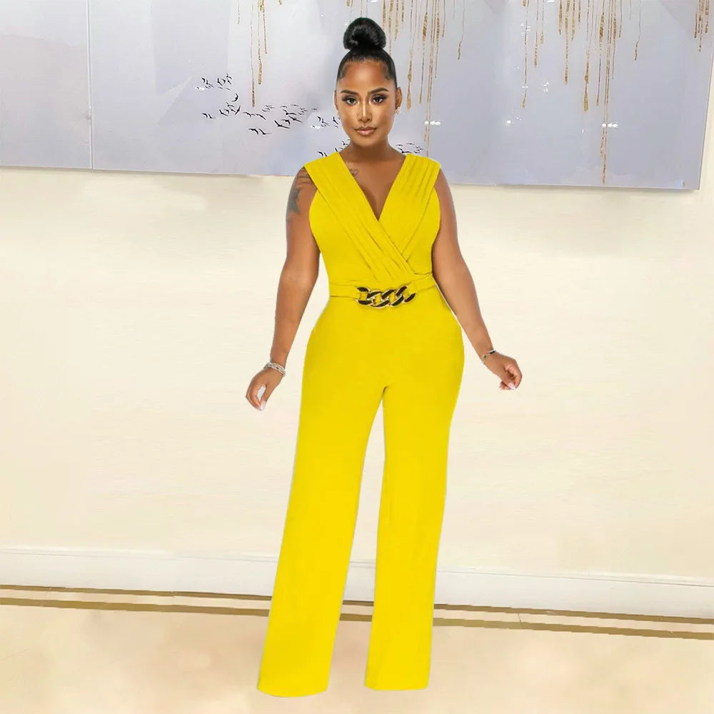 Elegant Sleeveless Wide-Leg Jumpsuit