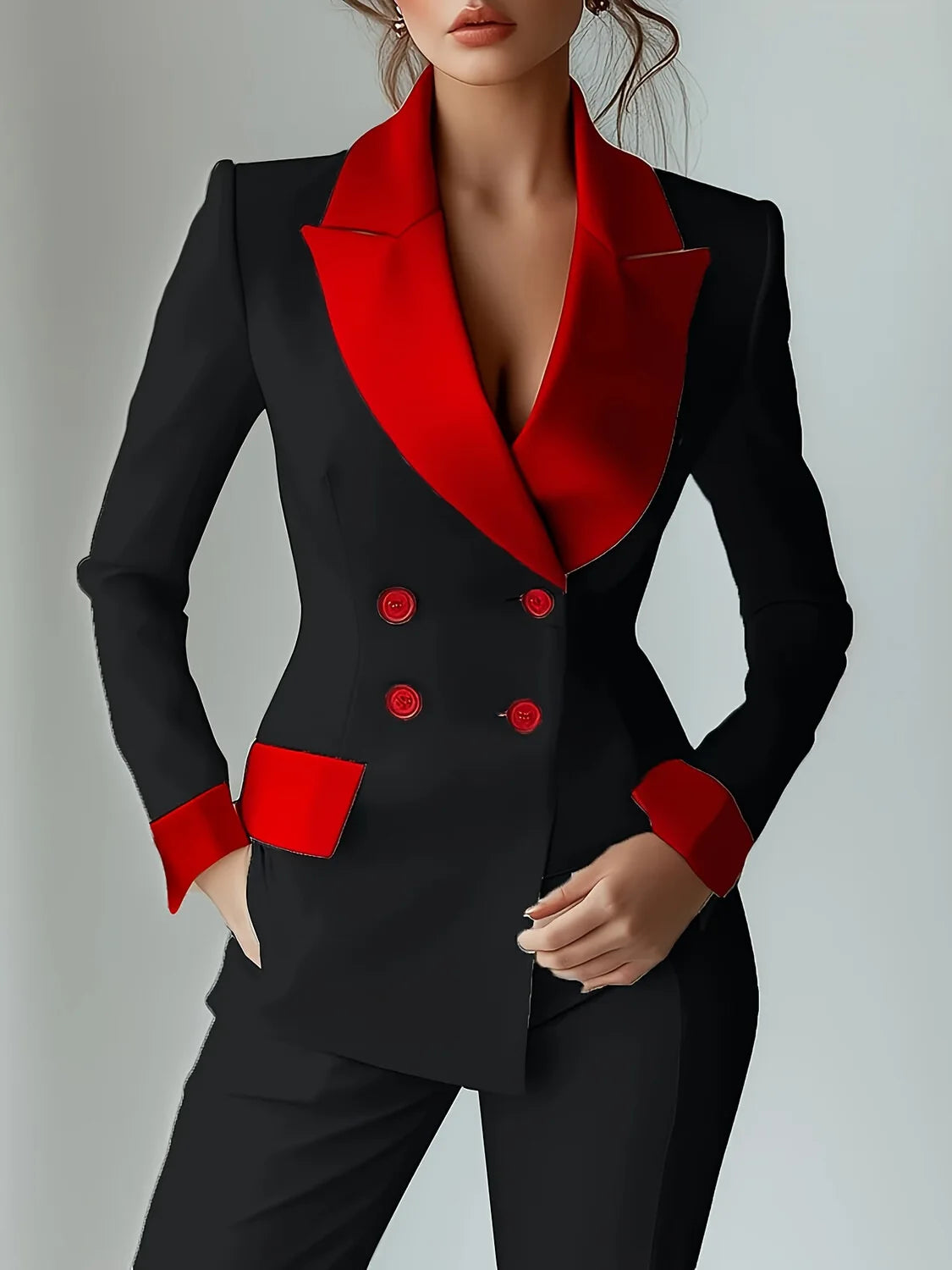 Chic Single-Breasted Suit Jacket with Pockets