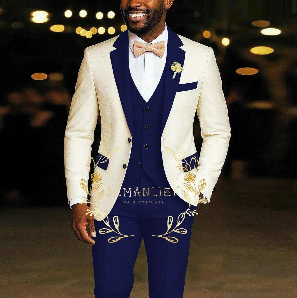 3 Pieces Blazer  Vest Pants Wedding Tuxedos