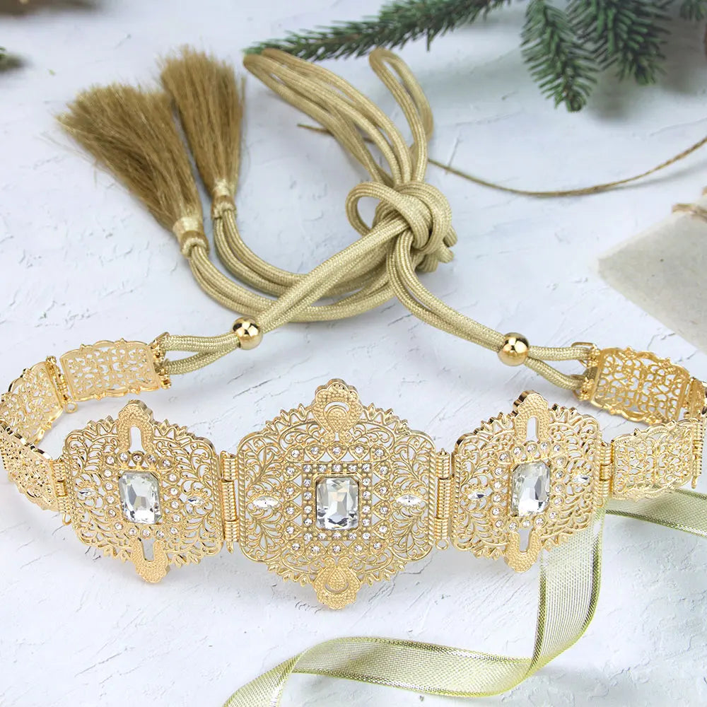 Moroccan Bride Tassel Straps Rope Waist Chain Chic Alloy Belt