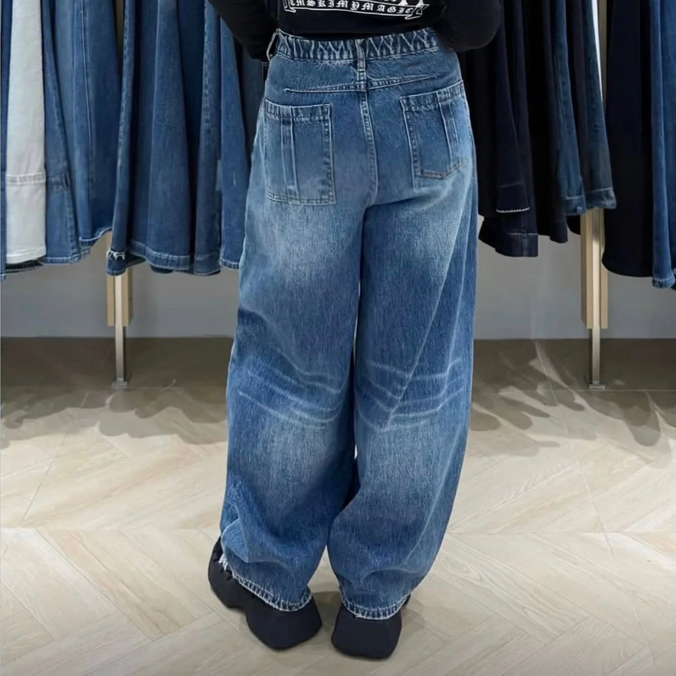 Vintage Wide Leg, High Waist, Slim Fit Straight Trousers for Y2K Streetwear & Elegant Work Looks