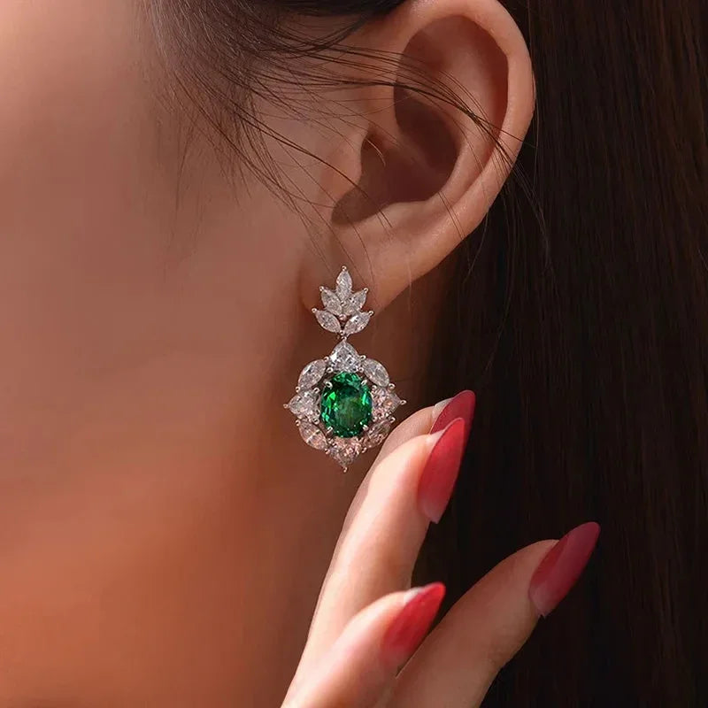 Emerald-Green Drop Earrings