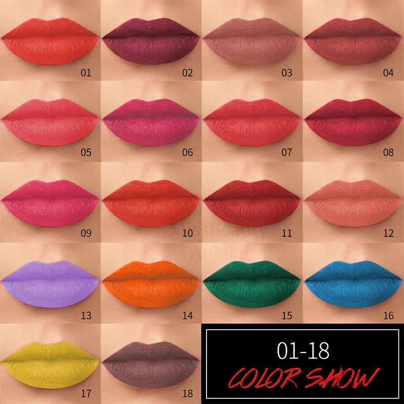Frosted Velvet Matte Lipstick – 29 Bold Shades, Waterproof & Non‑Fading