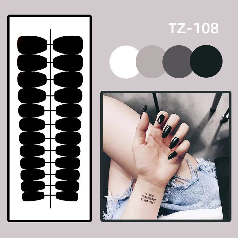 24pcs Press on Nails Flower Design