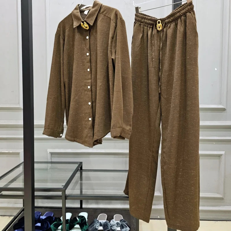 Women Cotton Linen 2 Piece Set