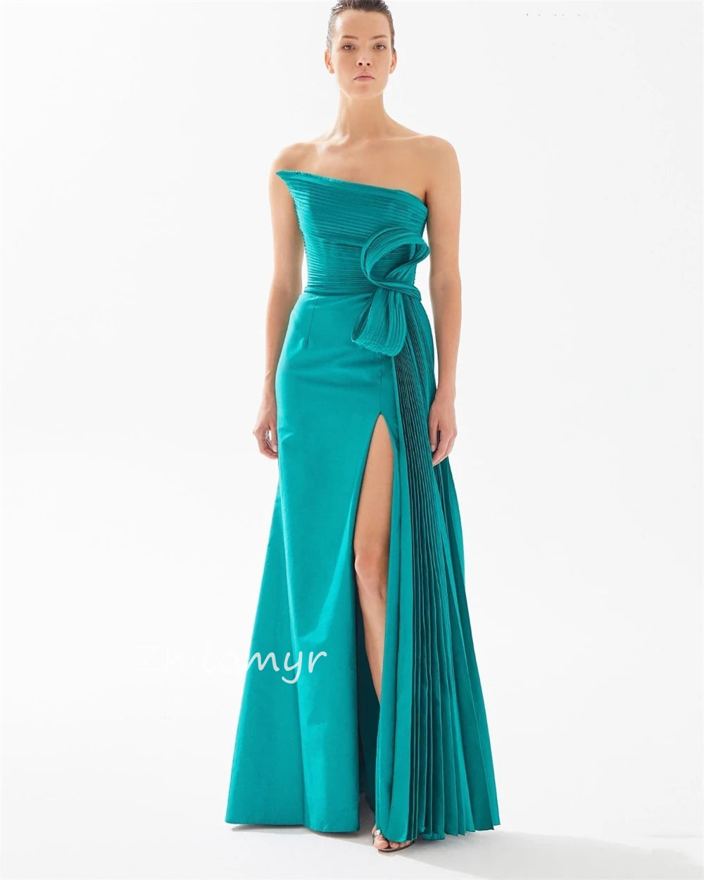 Classic Modern Style Formal Evening Strapless A-line Pleats Dresses