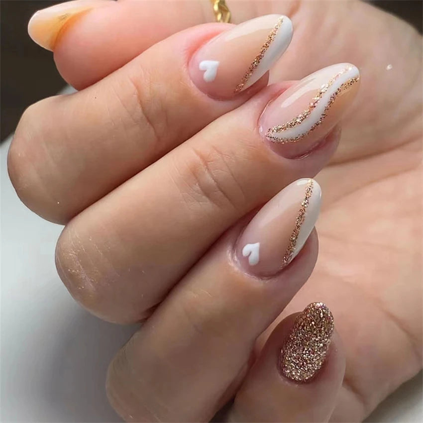 24Pcs/Set Simple Pure Desire Pink Wearing False Nails