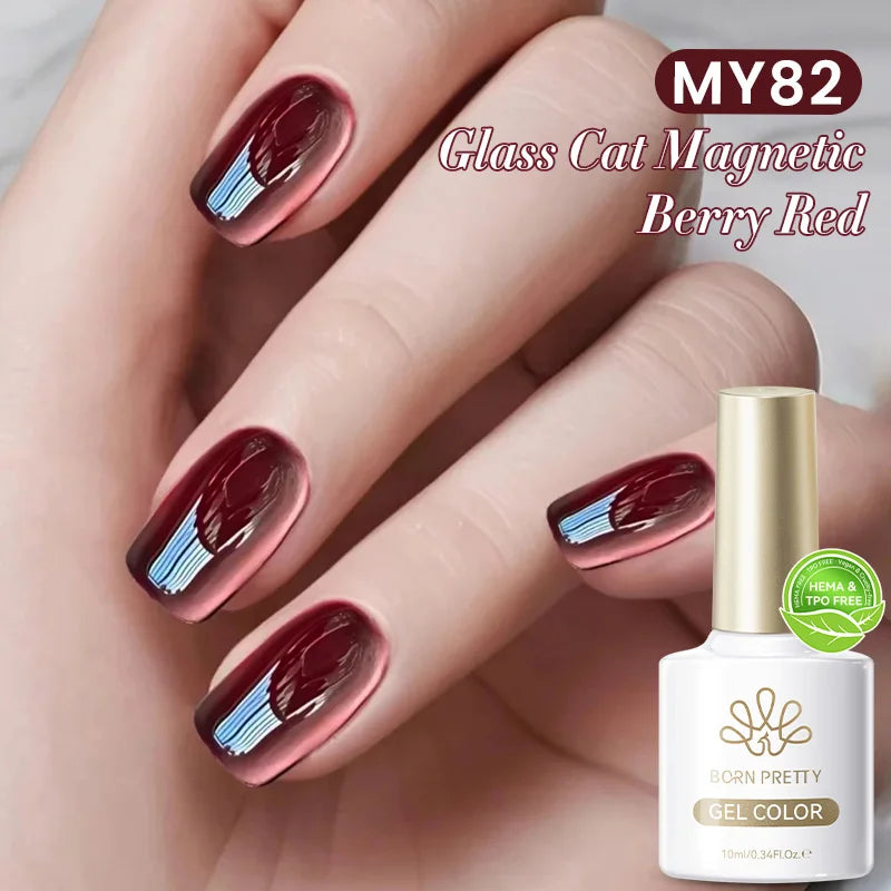 BORN PRETTY 10ml White Cat Magnetic Gel Nail Polish Ultra Shine White-light Varnis Semi Permanent Soak Off UV LED Gel for Nails