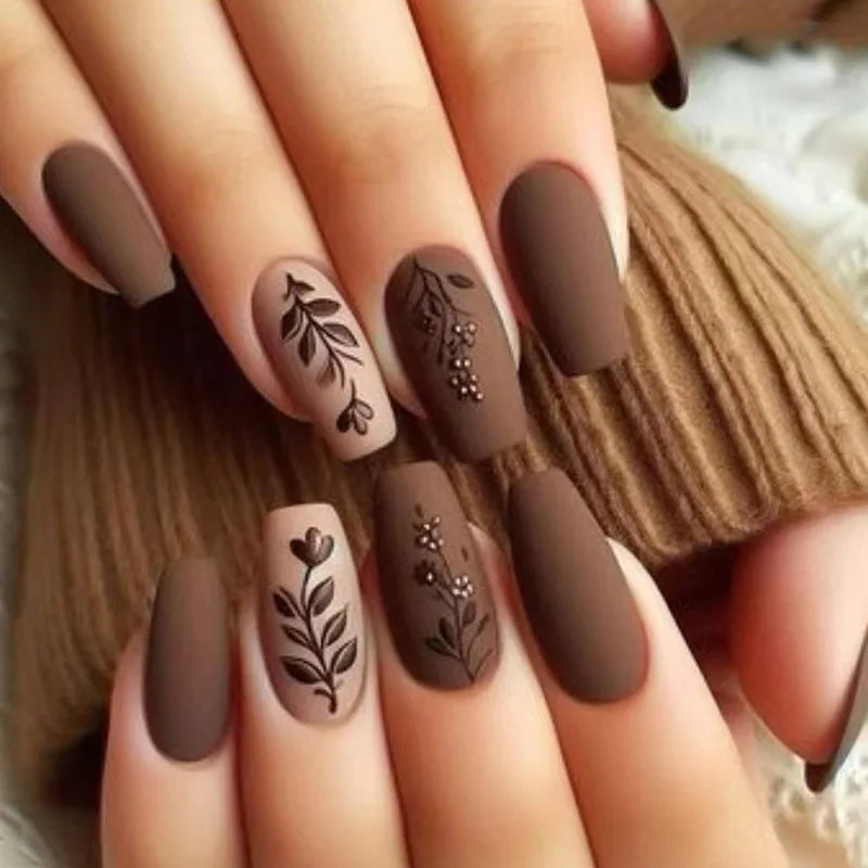 24Pcs Mid-length Ballet False Nails